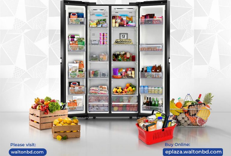 The 619-liter capacity Walton Refrigerator has so much space that you can keep the monthly market and weekly market together